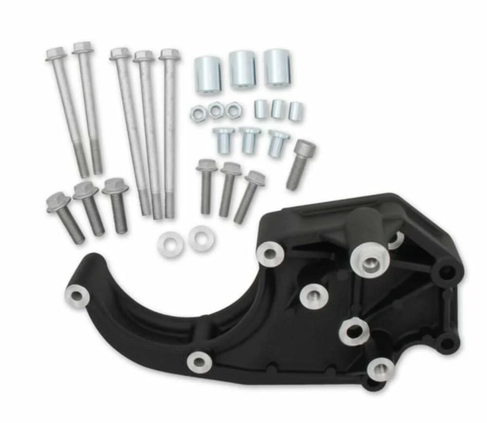 Black Passenger's Side Bracket Only (A_C)-Fits Sanden SD508 or SD7 Comp 20-134BK